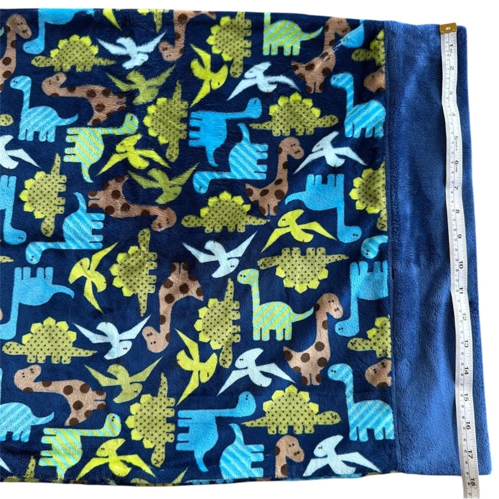 Dinosaur MINKY Pillowcase Double-Sided Navy Blue – Standard (NEW)